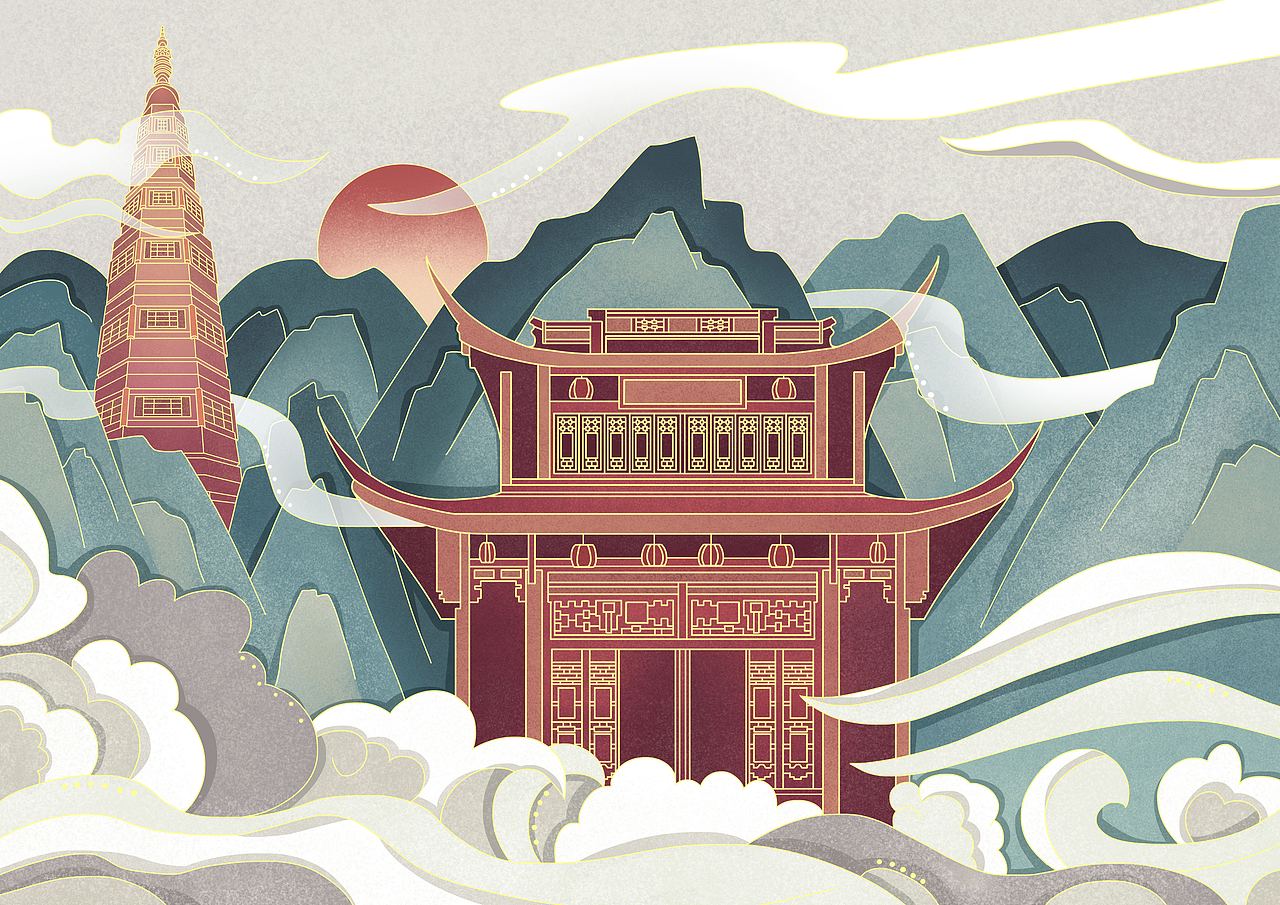 杭州各地景区国潮