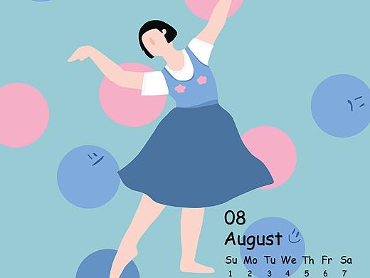 日历8月（个人主页-ZNDk2NDgyMTI=） - 艺术插画 - 站酷设计师舟大舟原创素材 - 站酷ZCOOL
