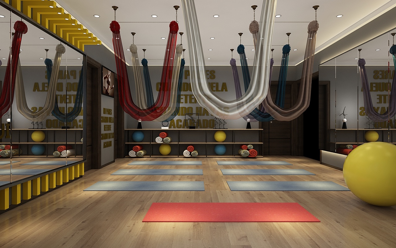 现代瑜伽室 - 效果图交流区-建E室内设计网