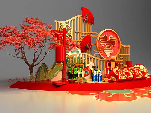 新年中式美陈陈列过年氛围2