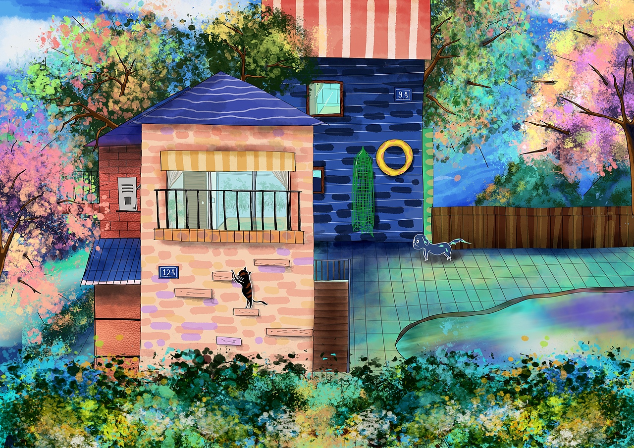 小黑猫的旅途（图ZMjEwNTUxMjg0） - 儿童插画 - 站酷设计师没有鼻子的鱼原创素材 - 站酷ZCOOL