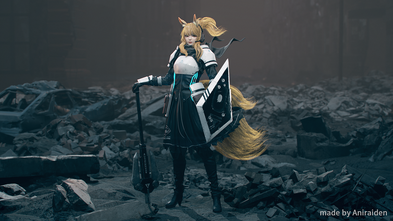 临光 明日方舟同人3D模型 实时渲染（图ZMjEzNDY3MDE2） - 人物/生物 - 站酷设计师Aniraiden原创素材 - 站酷ZCOOL