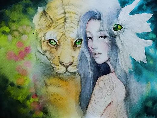 印弟安女孩（个人主页-ZNTUxMTYxMjg=） - 艺术插画 - 站酷设计师粘球球原创素材 - 站酷ZCOOL