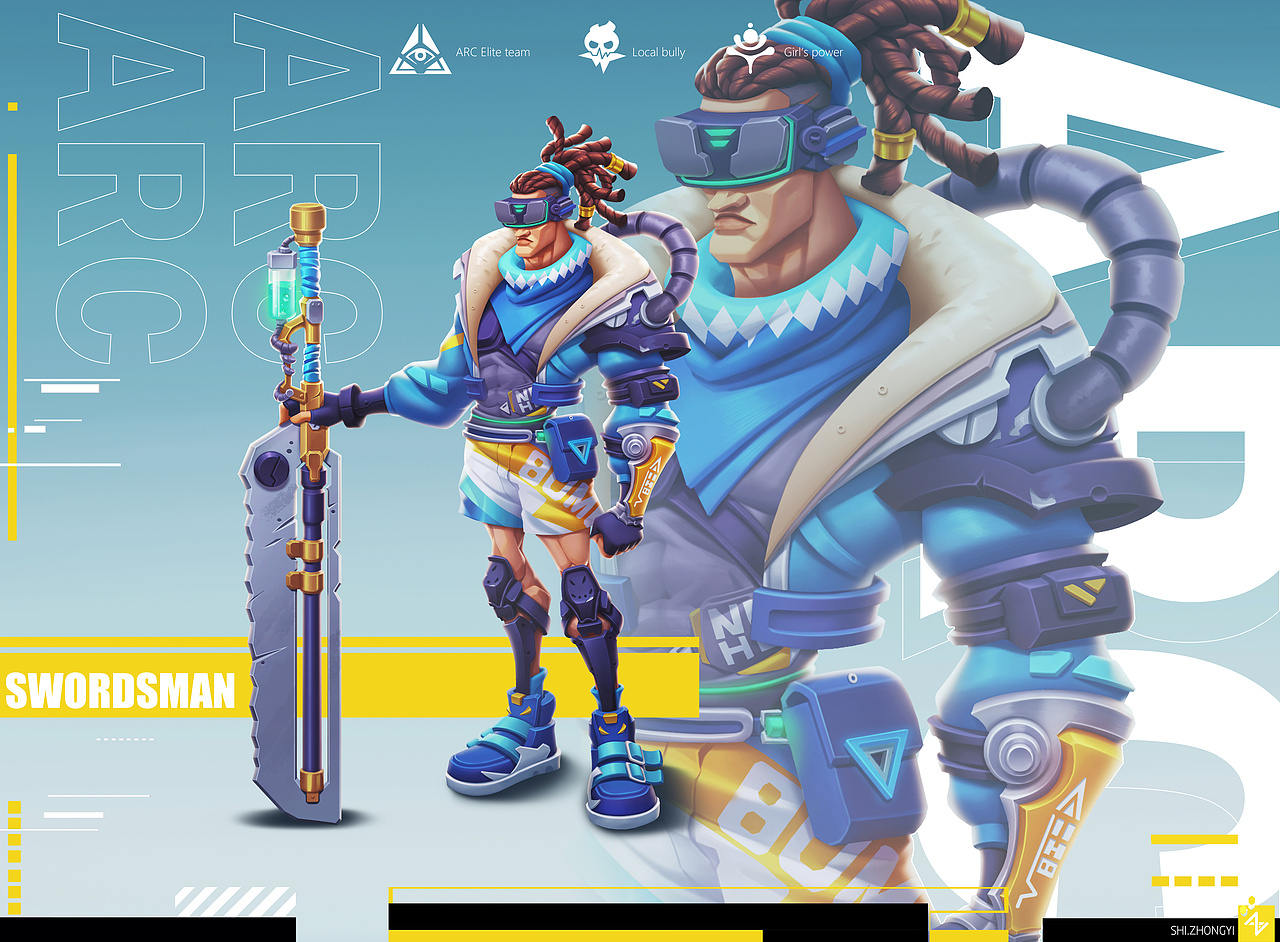 角色练习-插着管子的剑士（图ZMzY0NzQ0Mjcy） - 游戏原画 - 站酷设计师S_ZY原创素材 - 站酷ZCOOL
