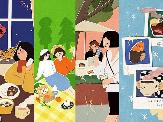 食与四季|一年插画壁纸