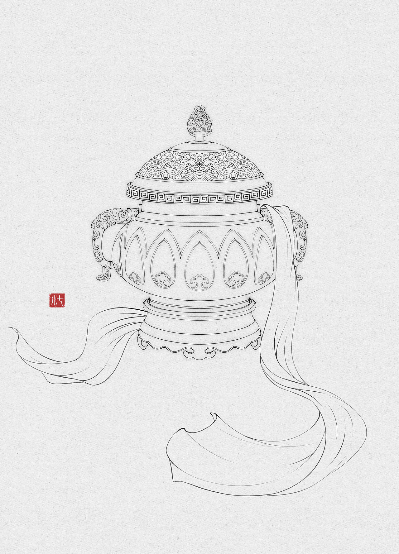 用iPad画工笔风格