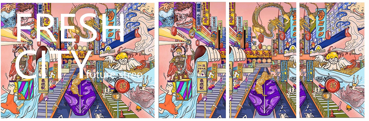 佛山食番街原创插画设计（图ZMjM0NDc4MDIw） - 艺术插画 - 站酷设计师野味小温柔原创素材 - 站酷ZCOOL