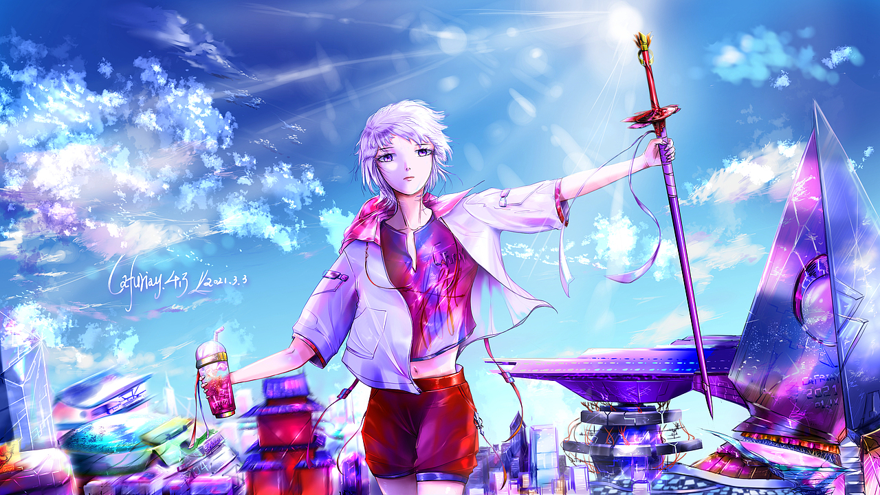 科技都市和少年|插画|游戏原画|cafuriay_原创作品-站酷zcool