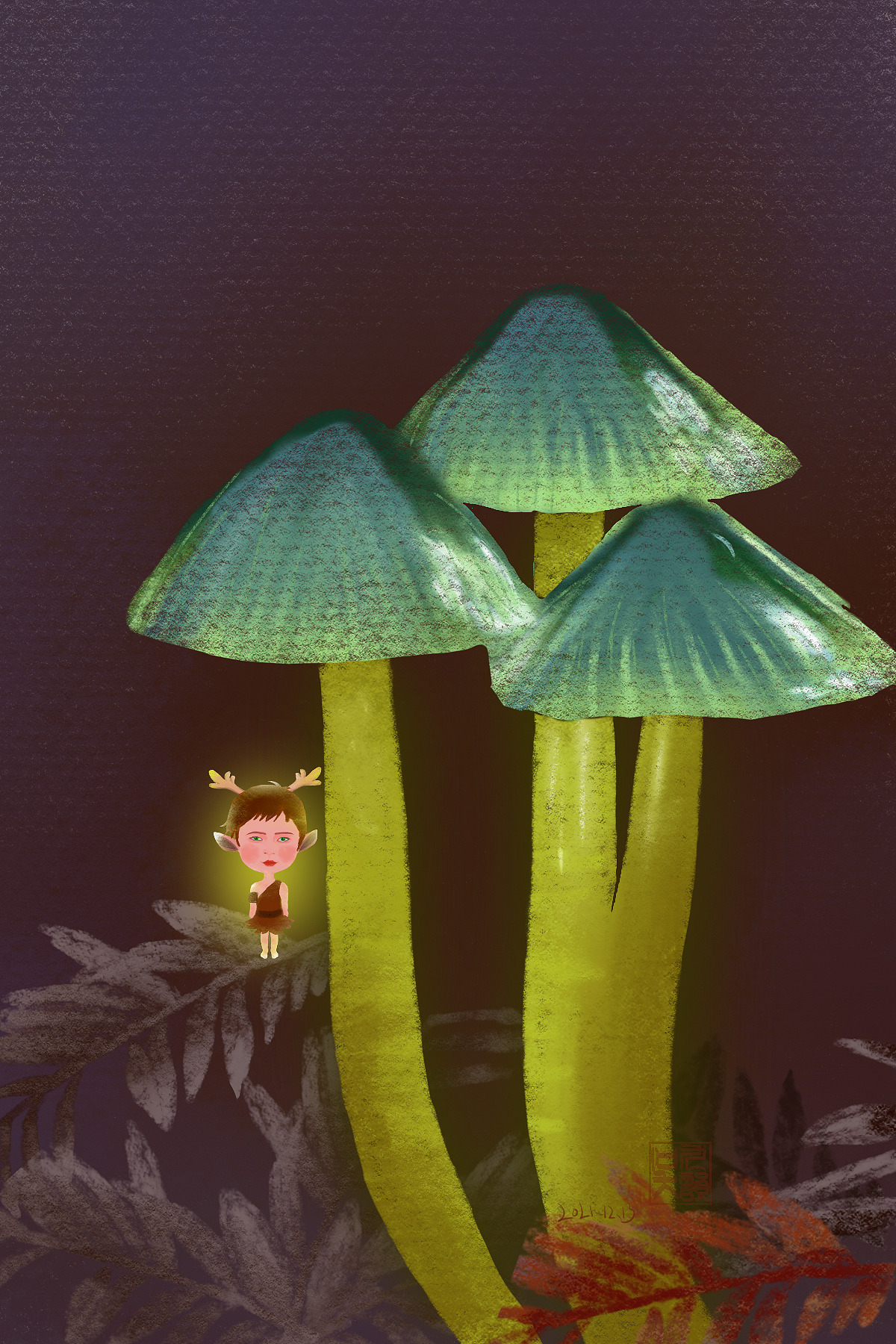 鹿小儿蘑菇地打卡#原创（图ZMjgxNDIwMDQ0） - 概念设定 - 站酷设计师吳九韵原创素材 - 站酷ZCOOL