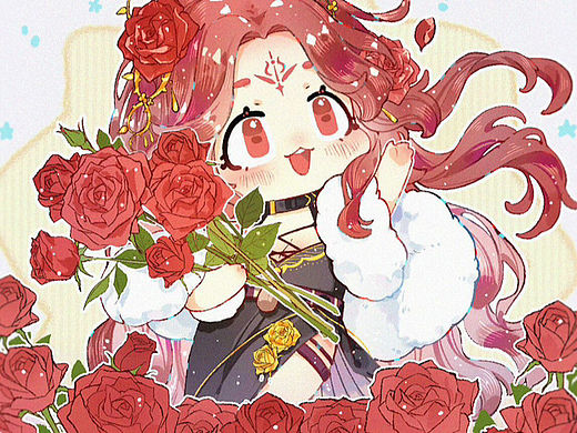 Q版与花