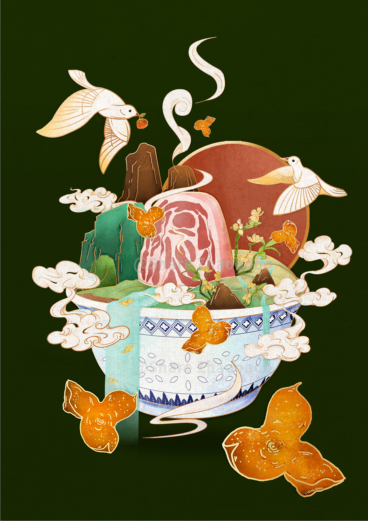 陈皮汤·系列插画|插画|商业插画|zhaoooooooo - 原