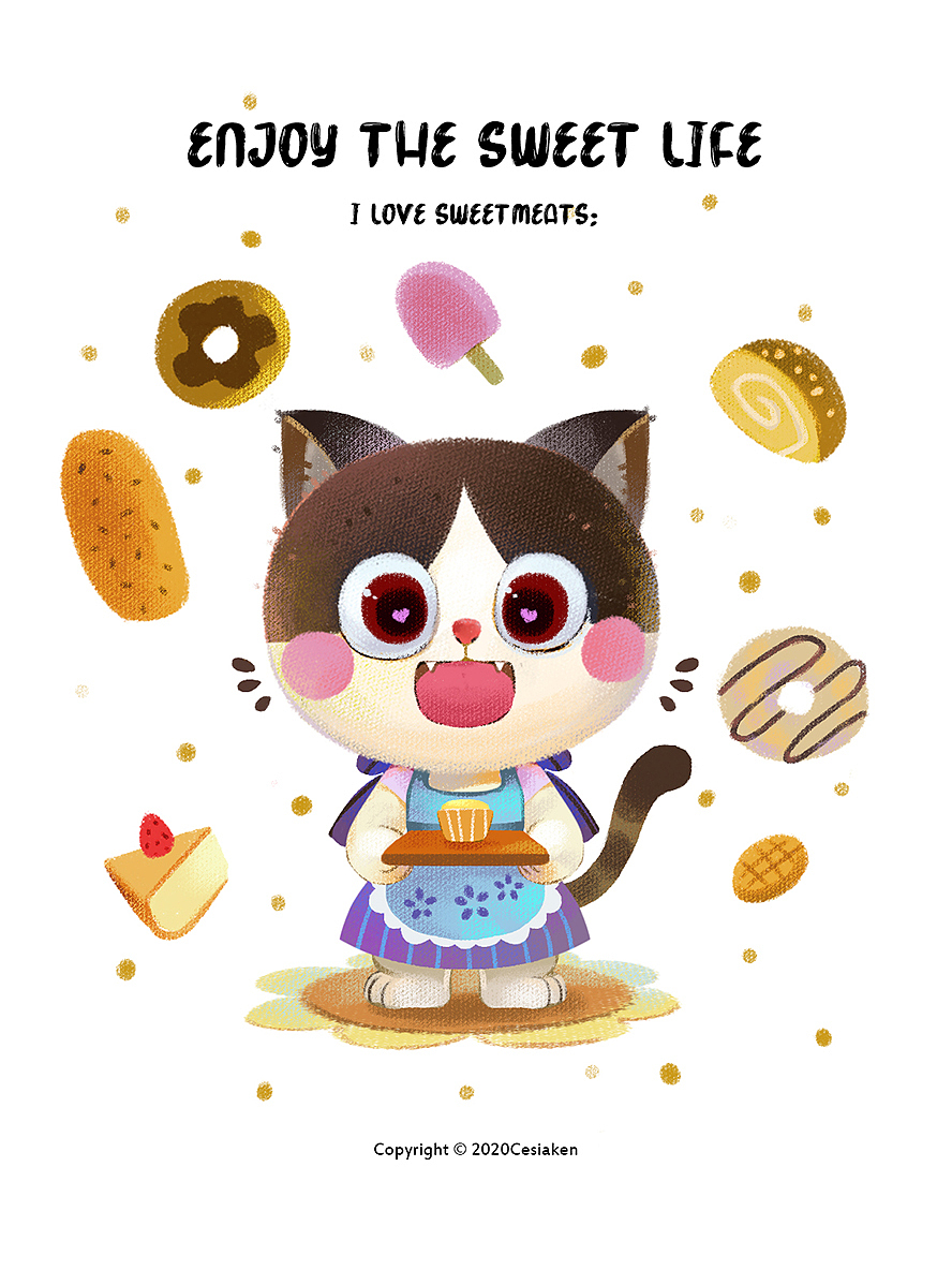 芝麻和招财日常（图ZMjEyMzQwMzYw） - 创作习作 - 站酷设计师仲青原创素材 - 站酷ZCOOL