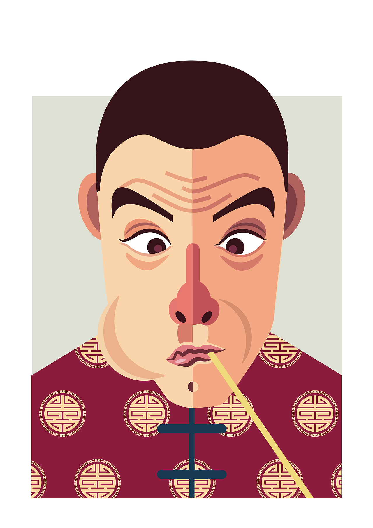 吹糖人画糖人捏面人形象矢量插图