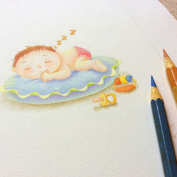 彩铅画《鸡骨汤爸爸的故事》(图ZMjU1MjIxMzI=) - 儿童插画 - 站酷设计师叮叮会画原创素材 - 站酷ZCOOL