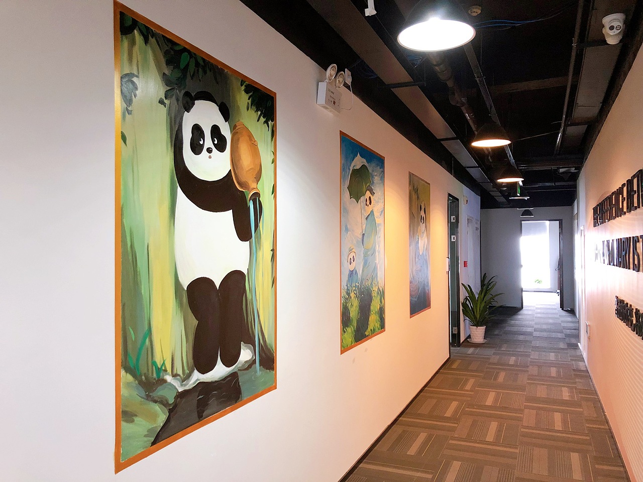 新公司墙绘-世界名画熊猫系列|纯艺术|绘画|贝吉塔糖双 - 原创作品