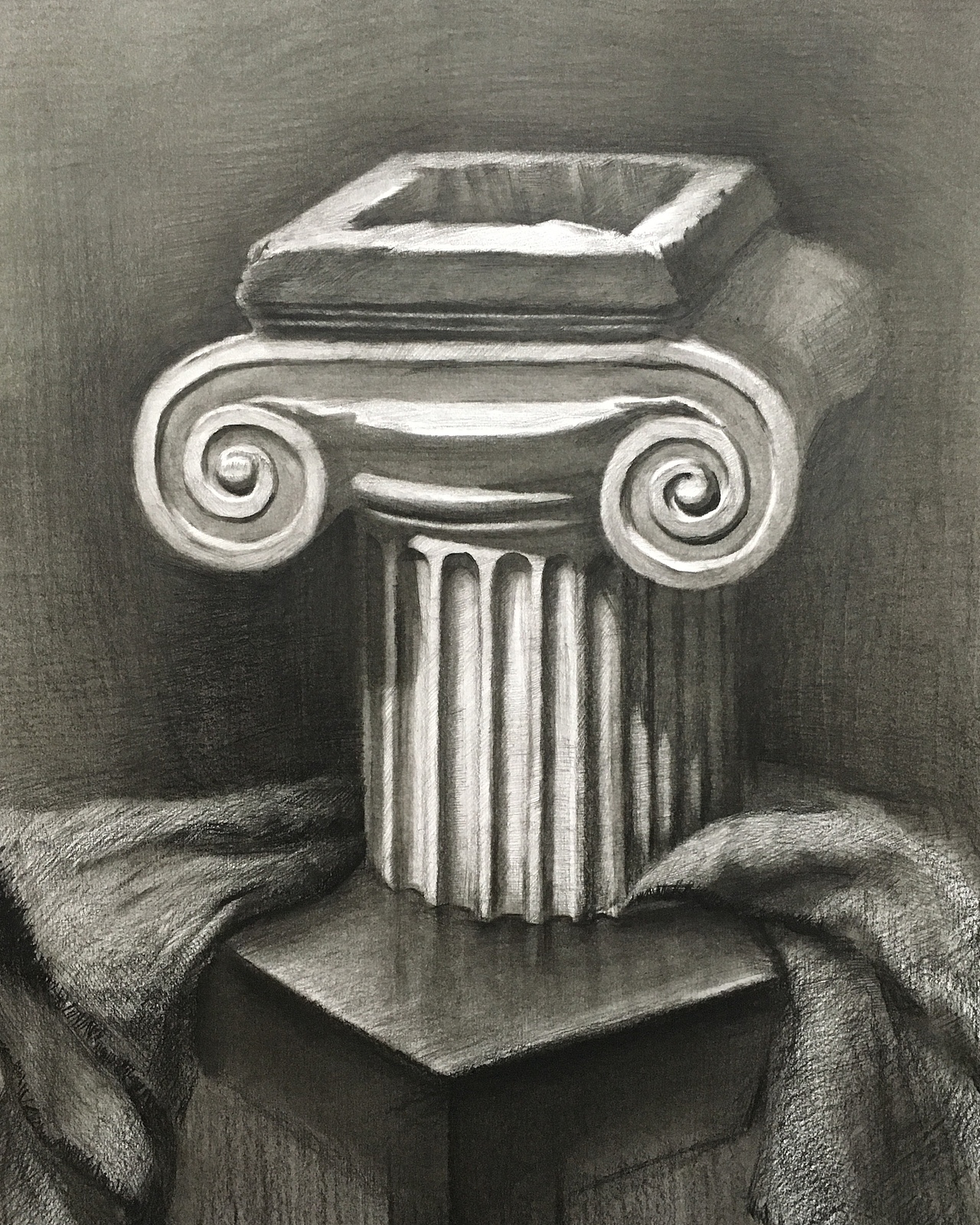 写生石膏柱子|纯艺术|绘画|想我所绘_原创作品-站酷zcool