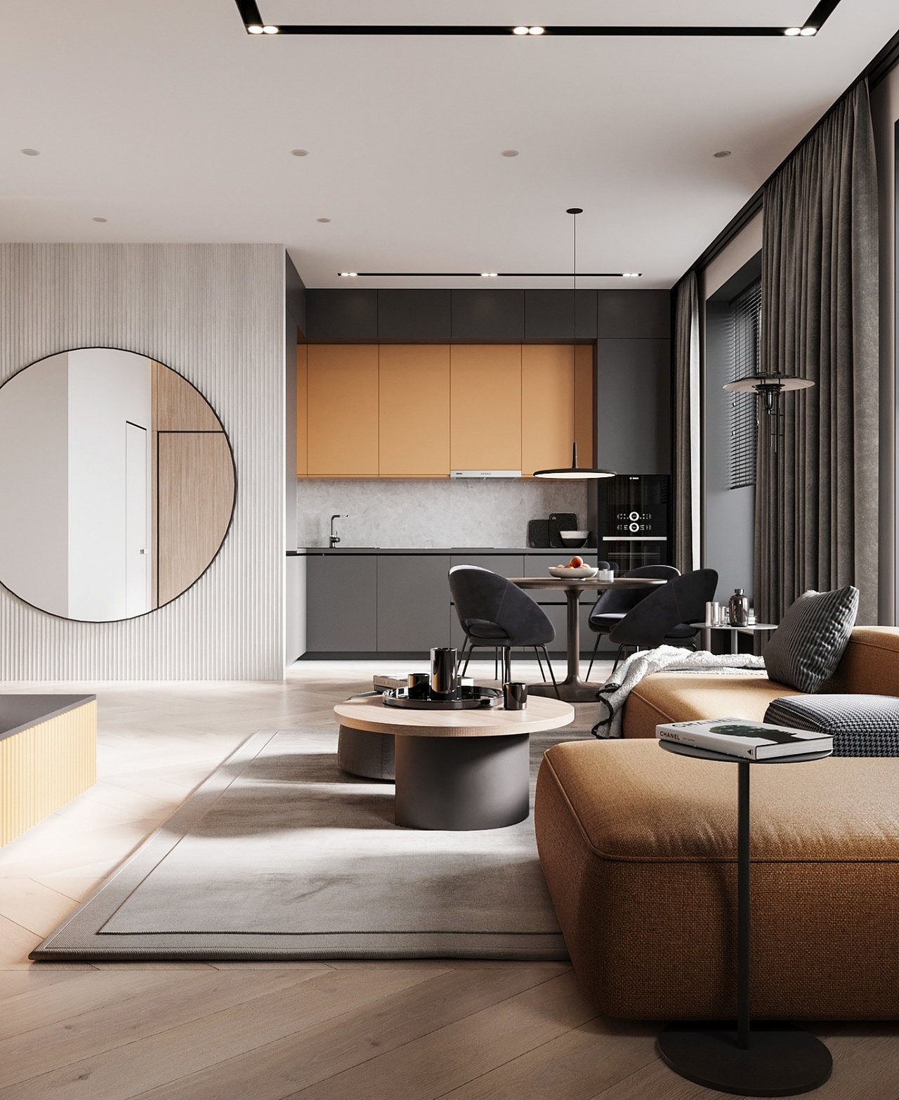 高级灰+橙色,让人百看不厌的组合