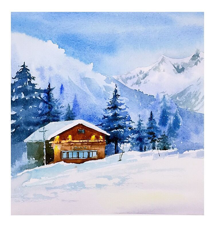 唯美水彩画,简单生活简单水彩