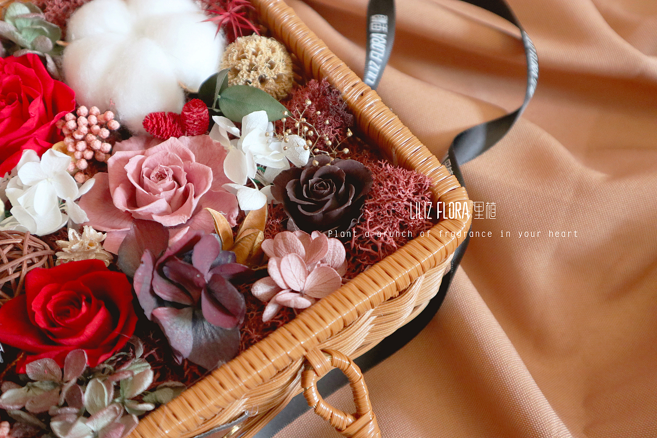 LilizFlora里植—花艺手作—复古永生花手提花篮（图ZMTQ4NzgwOTk2） - 工艺品设计 - 站酷设计师Kaia_Liu原创素材 - 站酷ZCOOL