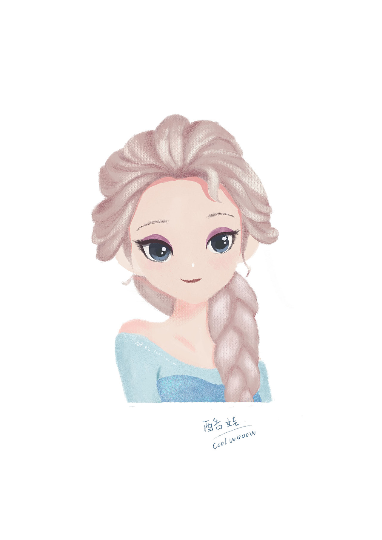 迪士尼公主---艾莎（图ZMjQ1MDA3NDAw） - 创作习作 - 站酷设计师酷娃灰灰原创素材 - 站酷ZCOOL