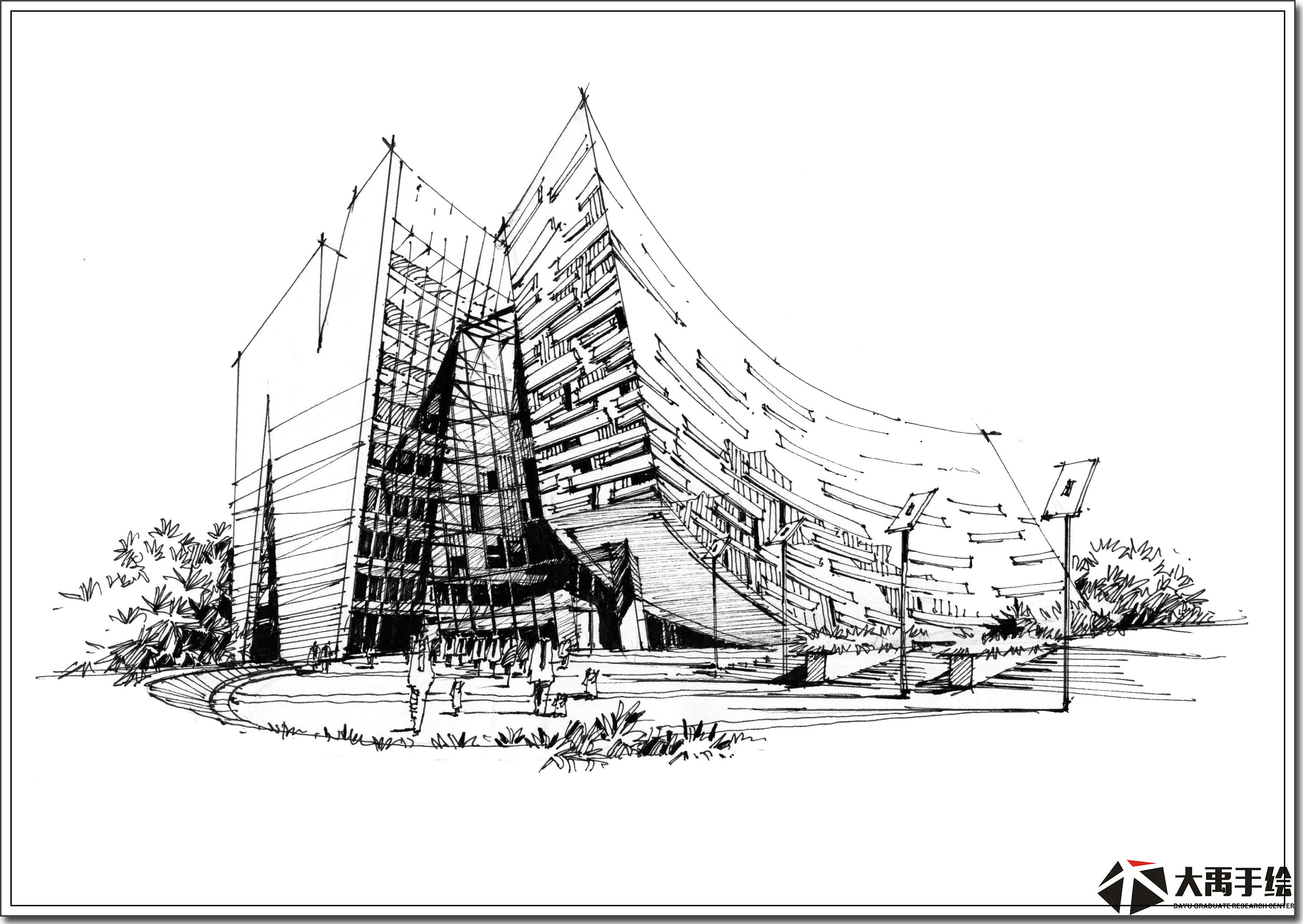 手绘效果图线稿|三维|建筑/空间|zhongyezhou - 原创作品 - 站酷 (ZCOOL)