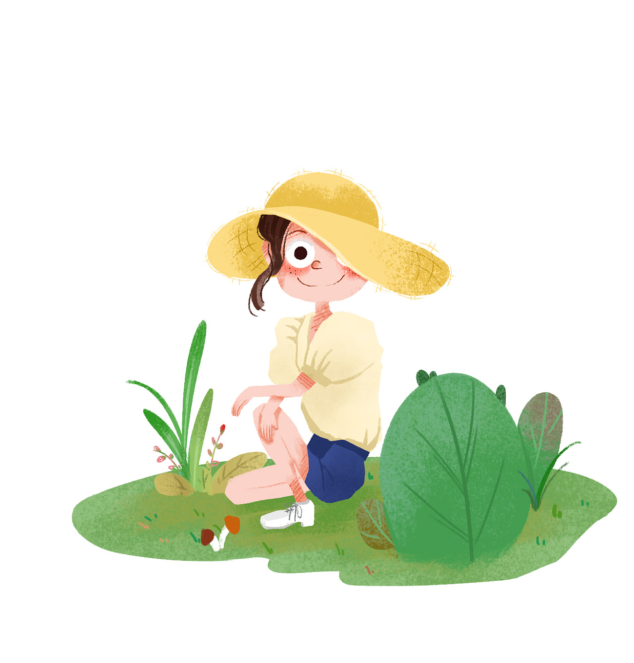 夏天就该戴草帽|插画|创作习作|山鲁佐德x - 原创作品 - 站酷 (zcool)