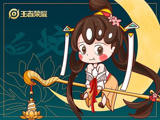 王者荣耀大乔白蛇Q版IP设计