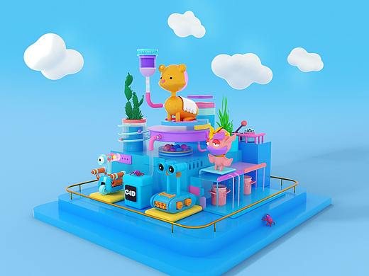 C4D练习（个人主页-ZNDgwNjI2MjA=） - 其他三维 - 站酷设计师悦然然223原创素材 - 站酷ZCOOL