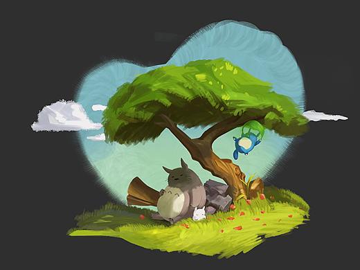 龙猫临摹+一张概念图