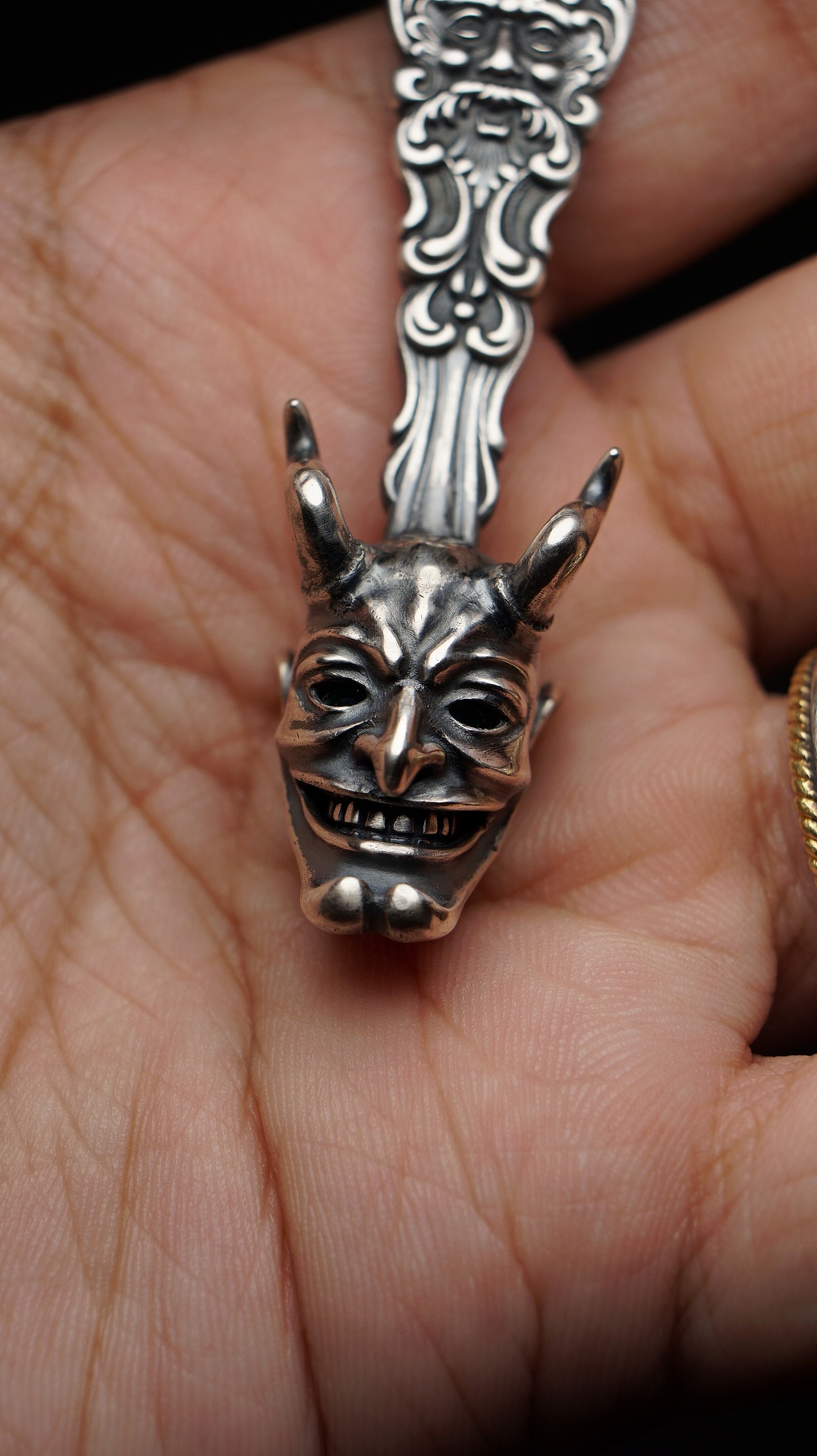 【海王&恶魔之面】暗黑系勺改纯银吊坠