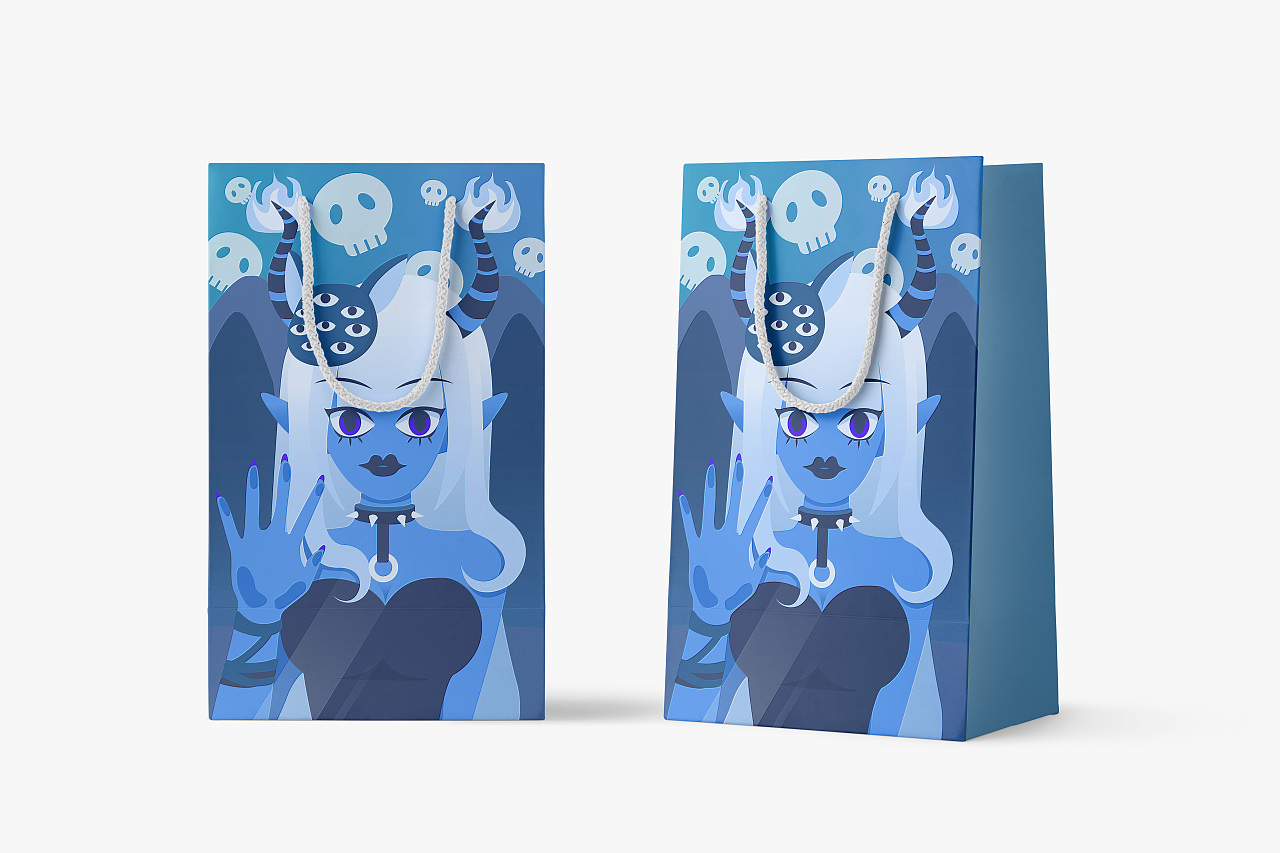 魔女夜访——蓝色系鬼怪壁纸