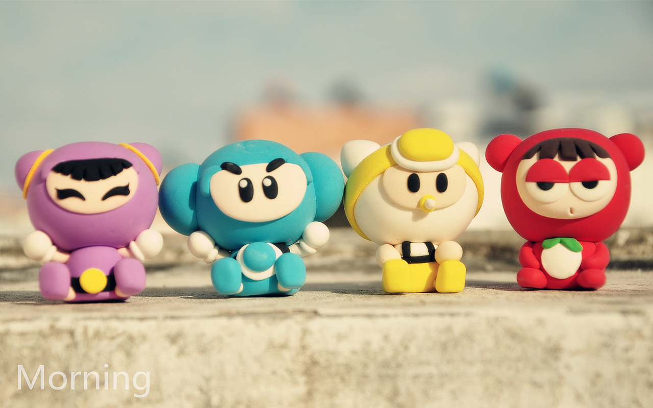 粘土手办   泡泡堂人物丶