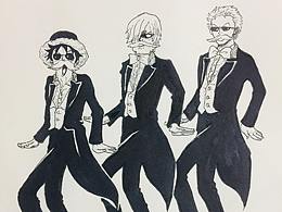 《海賊王四月份手繪臨摹》