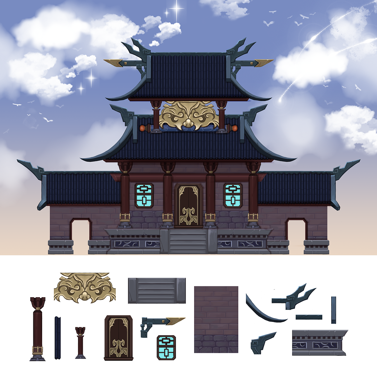 中式建筑（图ZMTg0OTA3ODky） - 其他 - 站酷设计师Hanen原创素材 - 站酷ZCOOL