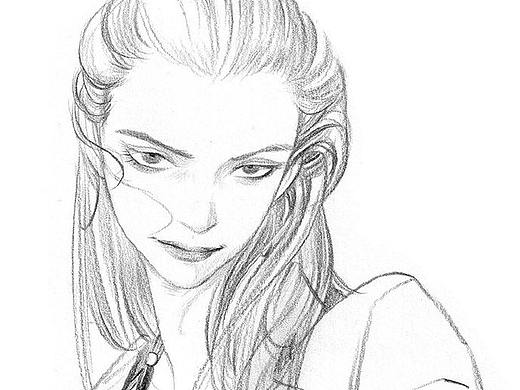 女性头像和速写