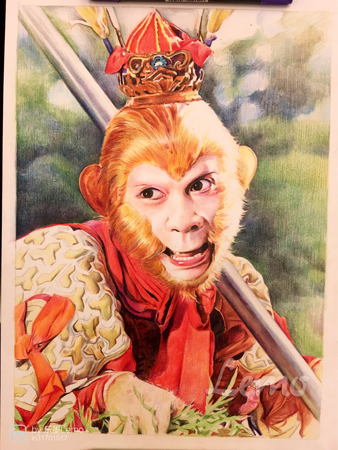 不上色,多次叠色便打滑了,几度想放弃,幸好积极想办法,用水彩笔补色