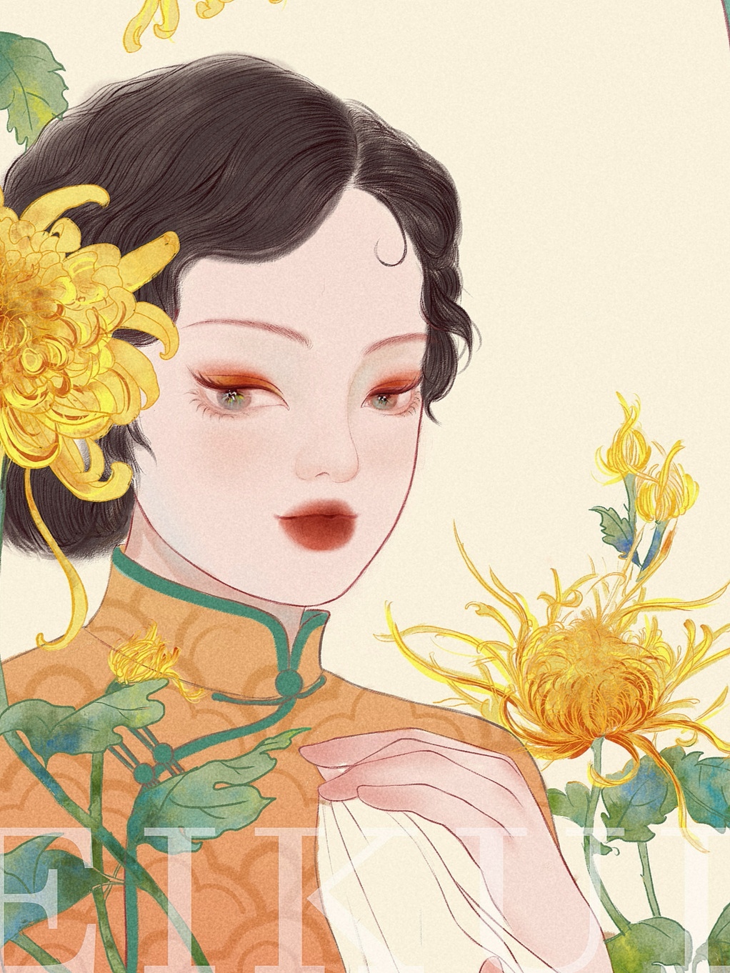 《菊》"梅兰竹菊"四君子拟人系列之菊