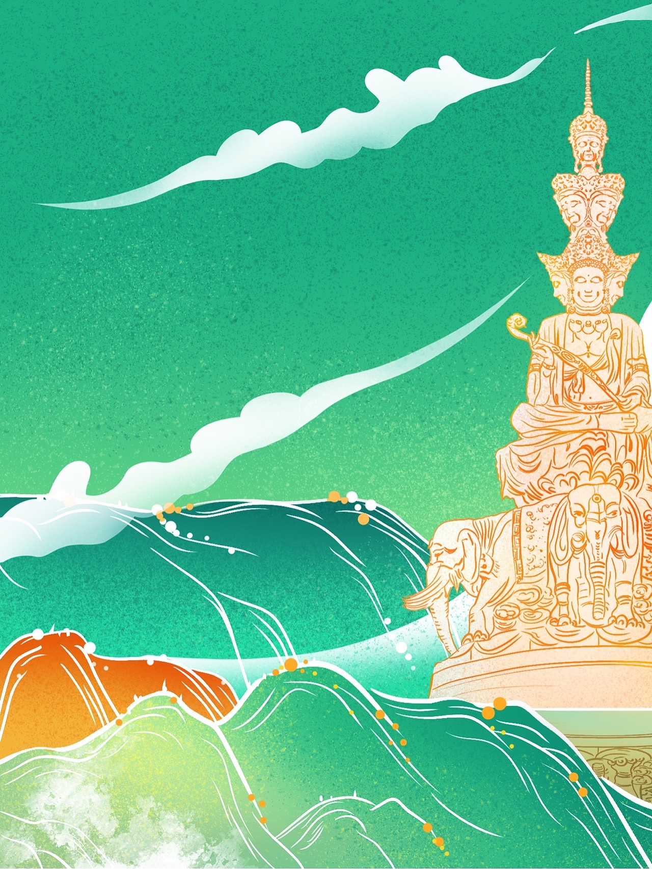 峨眉山金顶茶叶包装|插画|商业插画|4400_ - 原创作品 - 站酷 (zcool)