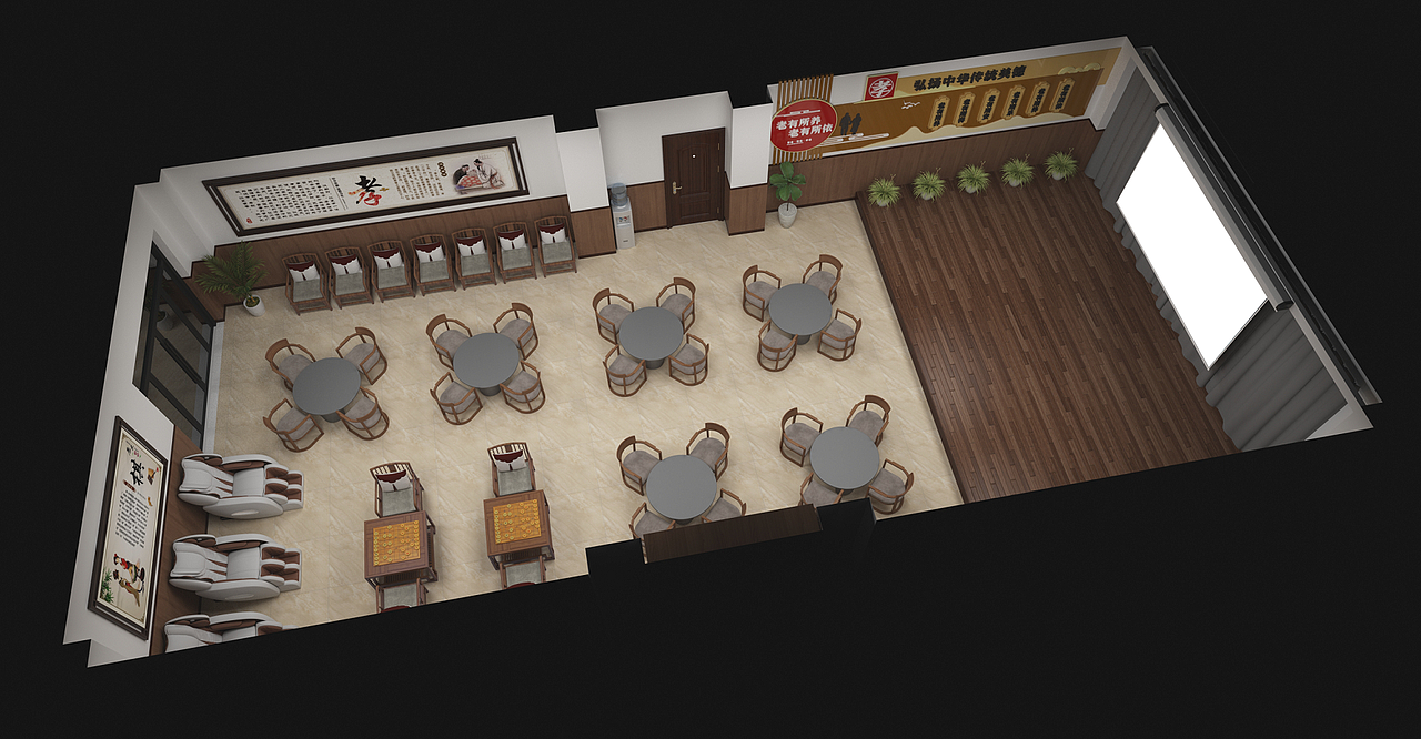 村里老年活动室（图ZMjY4OTU2NTc2） - 其他空间 - 站酷设计师山山黄燕飞原创素材 - 站酷ZCOOL