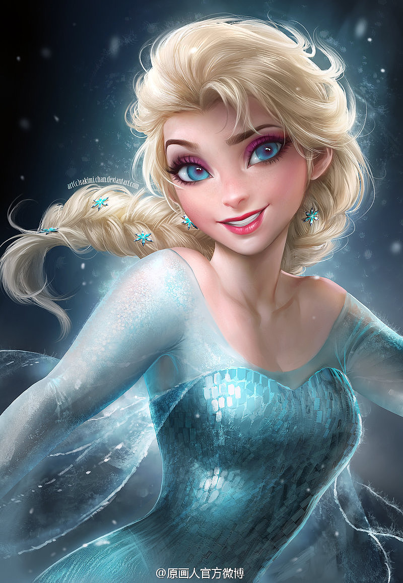 《冰雪奇缘》－姐姐艾莎（Elsa）（图ZMjQ1ODYwNzY=） - 创作习作 - 站酷设计师洛洛爱运动啊原创素材 - 站酷ZCOOL