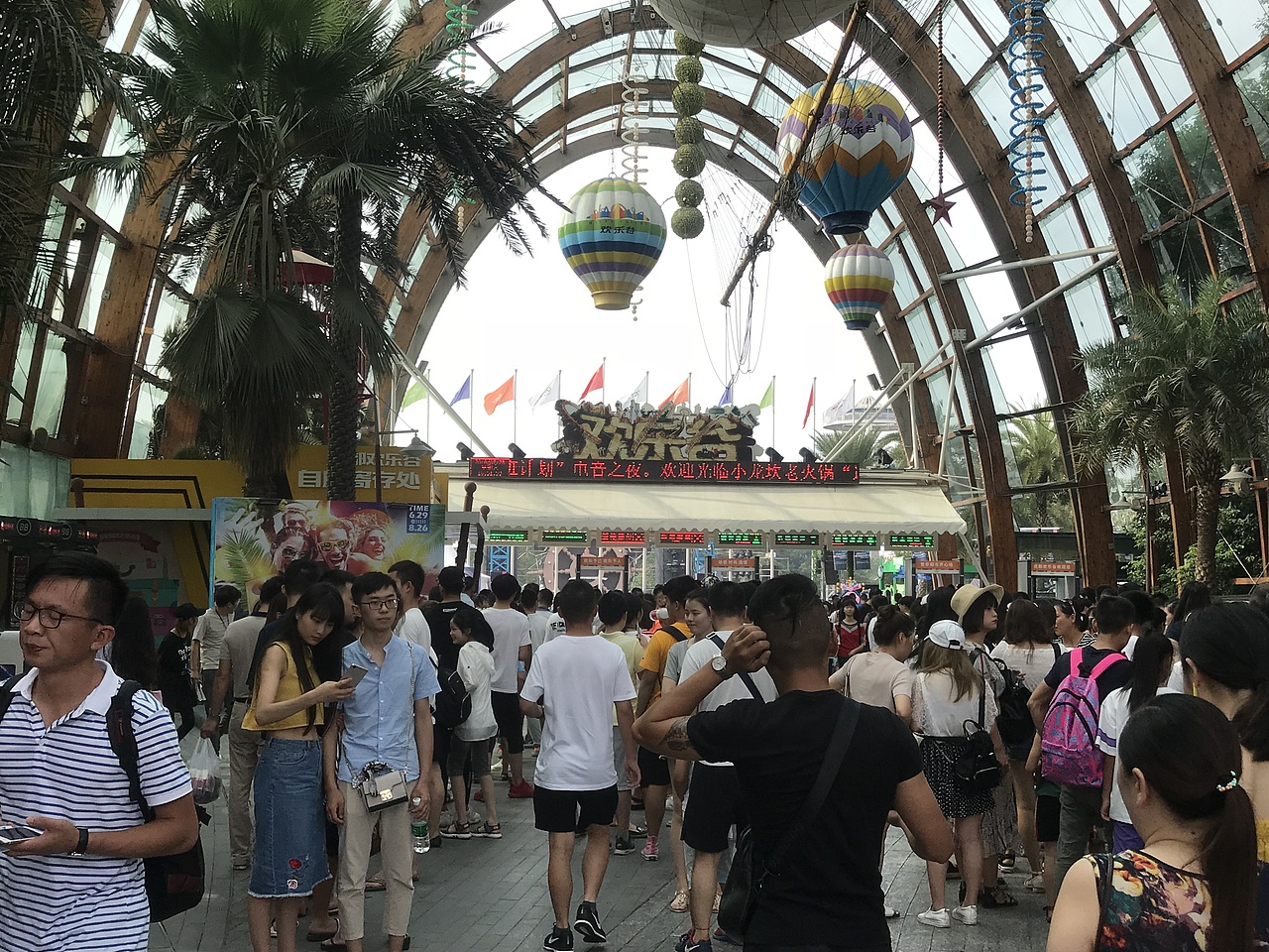 看LED播报,和VIP入园通道