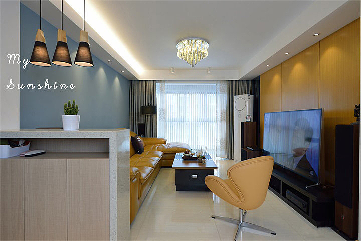 石家庄亿佰居港式三室装修--玩转撞色家居