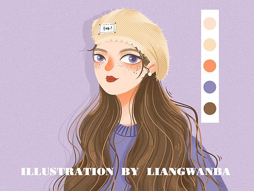 人物插画|步骤图|贝雷帽