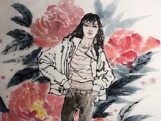 少女与花
