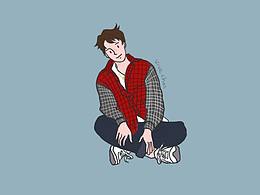 勾線潮流人物插畫