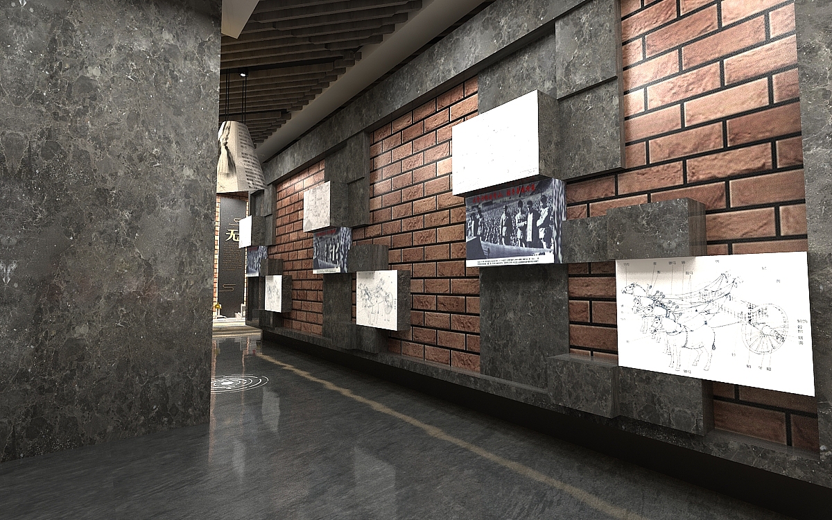 校史馆村史馆党建展厅文化展馆博物馆3D效果图设计