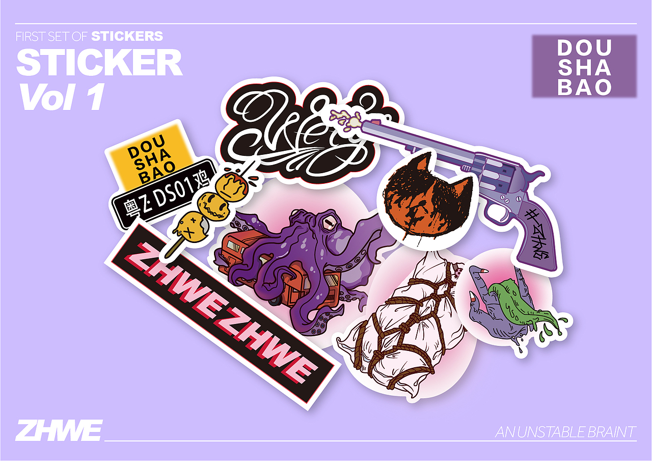 ZHWE STICKERS VOL1 贴纸（图ZMTUxMDE0NDM2） - 新锐潮流插画 - 站酷设计师ZHWE973原创素材 - 站酷ZCOOL