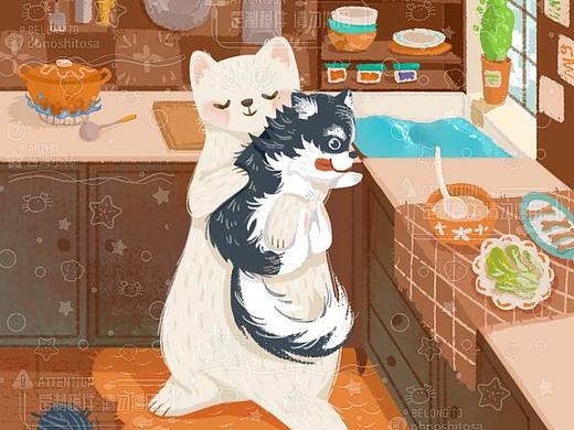 【绘本风插画】小动物们的生活