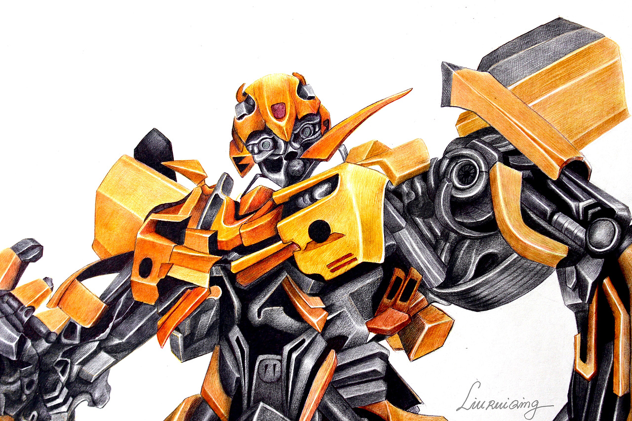 大黄蜂圆珠笔手绘