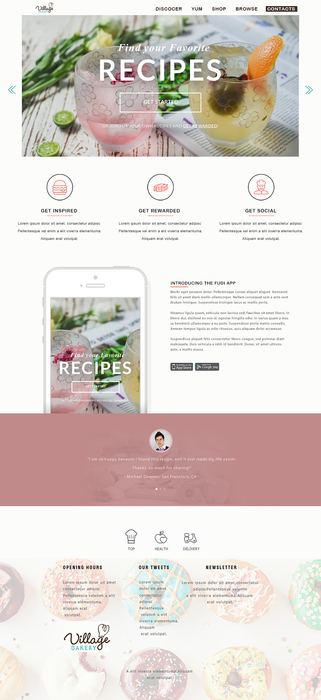 甜甜圈美食网页（图ZNzcyMzYyNDA=） - 门户网站 - 站酷设计师雨洋兰馨原创素材 - 站酷ZCOOL